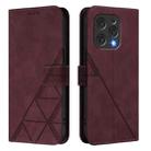 For Doogee N55 Plus Crossbody 3D Embossed Flip Leather Phone Case(Wine Red) - 2