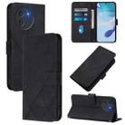 For Doogee Note 59 / Note 59 Pro Crossbody 3D Embossed Flip Leather Phone Case(Black) - 1