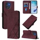 For Doogee Note 59 / Note 59 Pro Crossbody 3D Embossed Flip Leather Phone Case(Wine Red) - 1