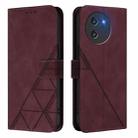 For Doogee Note 59 / Note 59 Pro Crossbody 3D Embossed Flip Leather Phone Case(Wine Red) - 2