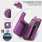 For iPhone 16 Pro Max Double Flap Zipper RFID Leather Phone Case with Short Lanyard(Dark Purple) - 3