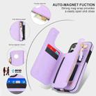 For iPhone 16 Pro Max Double Flap Zipper RFID Leather Phone Case with Short Lanyard(Light Purple) - 3