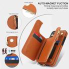 For iPhone 16 Pro Max Double Flap Zipper RFID Leather Phone Case with Short Lanyard(Brown) - 3