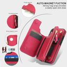 For iPhone 16 Plus Double Flap Zipper RFID Leather Phone Case with Short Lanyard(Red) - 3