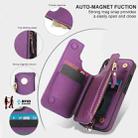 For iPhone 16 Plus Double Flap Zipper RFID Leather Phone Case with Short Lanyard(Dark Purple) - 3