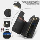 For iPhone 16 Double Flap Zipper RFID Leather Phone Case with Short Lanyard(Black) - 3