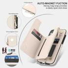 For iPhone 15 Pro Double Flap Zipper RFID Leather Phone Case with Short Lanyard(White) - 3