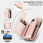 For iPhone 13 Double Flap Zipper RFID Leather Phone Case with Short Lanyard(Rose Gold) - 3