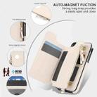 For iPhone SE 2022 / 2020 / 8 Double Flap Zipper RFID Leather Phone Case with Short Lanyard(White) - 3
