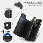 For iPhone SE 2022 / 2020 / 8 Double Flap Zipper RFID Leather Phone Case with Short Lanyard(Black) - 3
