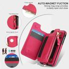 For iPhone SE 2022 / 2020 / 8 Double Flap Zipper RFID Leather Phone Case with Short Lanyard(Red) - 3