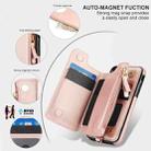 For iPhone SE 2022 / 2020 / 8 Double Flap Zipper RFID Leather Phone Case with Short Lanyard(Rose Gold) - 3