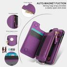 For iPhone SE 2022 / 2020 / 8 Double Flap Zipper RFID Leather Phone Case with Short Lanyard(Dark Purple) - 3