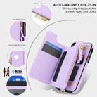 For iPhone SE 2022 / 2020 / 8 Double Flap Zipper RFID Leather Phone Case with Short Lanyard(Light Purple) - 3