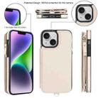 For iPhone 13 mini Double Flap Zipper RFID Leather Phone Case with Short Lanyard(White) - 2