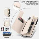 For iPhone 12 Double Flap Zipper RFID Leather Phone Case with Short Lanyard(White) - 3