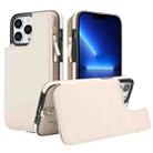 For iPhone 12 Pro Max Double Flap Zipper RFID Leather Phone Case with Short Lanyard(White) - 1