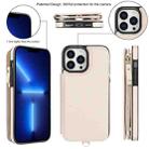 For iPhone 12 Pro Max Double Flap Zipper RFID Leather Phone Case with Short Lanyard(White) - 2