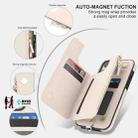 For iPhone 12 Pro Max Double Flap Zipper RFID Leather Phone Case with Short Lanyard(White) - 3
