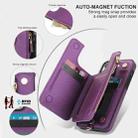 For iPhone 12 Pro Max Double Flap Zipper RFID Leather Phone Case with Short Lanyard(Dark Purple) - 3