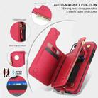 For iPhone 12 mini Double Flap Zipper RFID Leather Phone Case with Short Lanyard(Red) - 3