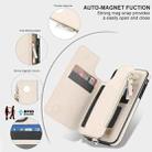 For iPhone 11 Pro Max Double Flap Zipper RFID Leather Phone Case with Short Lanyard(White) - 3