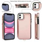 For iPhone 11 Pro Max Double Flap Zipper RFID Leather Phone Case with Short Lanyard(Rose Gold) - 2