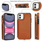 For iPhone 11 Pro Max Double Flap Zipper RFID Leather Phone Case with Short Lanyard(Brown) - 2