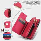 For iPhone 11 Double Flap Zipper RFID Leather Phone Case with Short Lanyard(Red) - 3