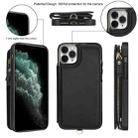 For iPhone 11 Pro Double Flap Zipper RFID Leather Phone Case with Short Lanyard(Black) - 2