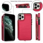 For iPhone 11 Pro Double Flap Zipper RFID Leather Phone Case with Short Lanyard(Red) - 2