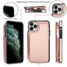 For iPhone 11 Pro Double Flap Zipper RFID Leather Phone Case with Short Lanyard(Rose Gold) - 2