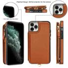 For iPhone 11 Pro Double Flap Zipper RFID Leather Phone Case with Short Lanyard(Brown) - 2