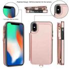 For iPhone X / XS Double Flap Zipper RFID Leather Phone Case with Short Lanyard(Rose Gold) - 2