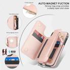 For iPhone X / XS Double Flap Zipper RFID Leather Phone Case with Short Lanyard(Rose Gold) - 3