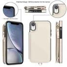 For iPhone XR Double Flap Zipper RFID Leather Phone Case with Short Lanyard(White) - 2