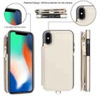 For iPhone XS Max Double Flap Zipper RFID Leather Phone Case with Short Lanyard(White) - 2