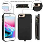 For iPhone 8 Plus / 7 Plus Double Flap Zipper RFID Leather Phone Case with Short Lanyard(Black) - 2