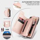 For iPhone 8 Plus / 7 Plus Double Flap Zipper RFID Leather Phone Case with Short Lanyard(Rose Gold) - 3