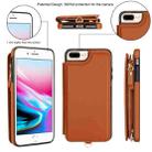 For iPhone 8 Plus / 7 Plus Double Flap Zipper RFID Leather Phone Case with Short Lanyard(Brown) - 2