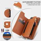 For iPhone 8 Plus / 7 Plus Double Flap Zipper RFID Leather Phone Case with Short Lanyard(Brown) - 3