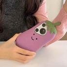 For Huawei P70 Pro / P70 Pro+ Cartoon 3D Eggplant Silicone Phone Case(Purple) - 3