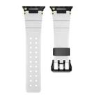 For Apple Watch 46mm / 49mm / 45mm / 44mm Cool Dual-Row Holes Silicone Watch Band(White Black) - 2