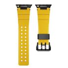 For Apple Watch 46mm / 49mm / 45mm / 44mm Cool Dual-Row Holes Silicone Watch Band(Yellow Black) - 2