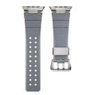 For Apple Watch 42mm / 41mm / 40mm / 38mm Cool Dual-Row Holes Silicone Watch Band(Grey Silver) - 2