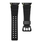 For Apple Watch 42mm / 41mm / 40mm / 38mm Cool Dual-Row Holes Silicone Watch Band(Black Black) - 2