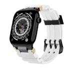 For Apple Watch 42mm / 41mm / 40mm / 38mm Cool Dual-Row Holes Silicone Watch Band(White Black) - 1
