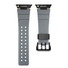 For Apple Watch 42mm / 41mm / 40mm / 38mm Cool Dual-Row Holes Silicone Watch Band(Grey Black) - 2