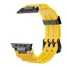 For Apple Watch 42mm / 41mm / 40mm / 38mm Cool Dual-Row Holes Silicone Watch Band(Yellow Black) - 3