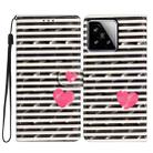 For Xiaomi 15 3D Pattern Leather Phone Case(Striped Heart) - 1